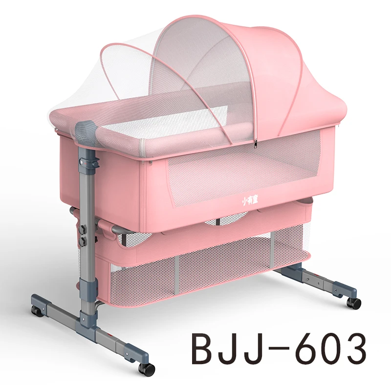 Baby bed With Net And Mattress Portable Removable Crib Cradle Foldable Adjusting Stitching Nest