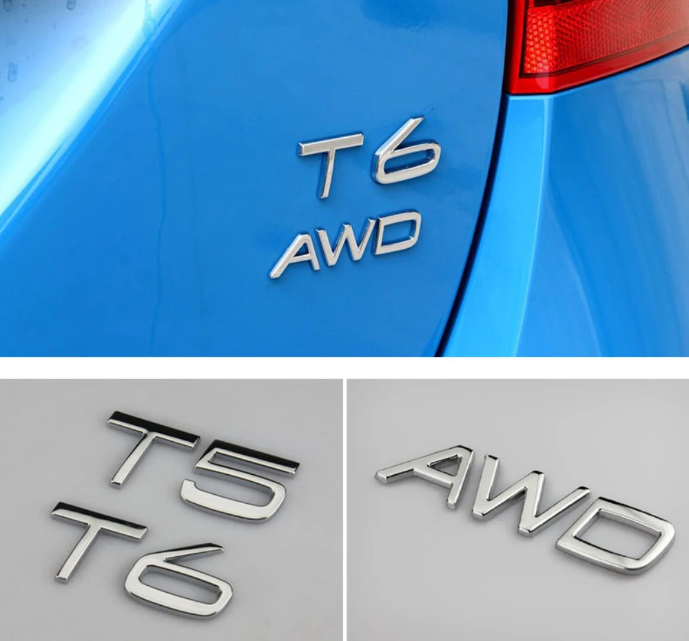 1 шт. хромированная наклейка AWD T5 T6 из металлического сплава Эмблема для багажника
