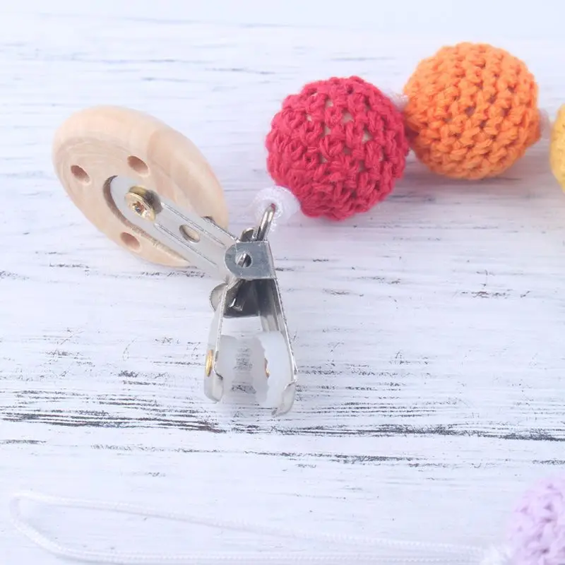 Детская пустышка Клип цепь Радуга вязание крючком бисер игрушка-прорезыватель