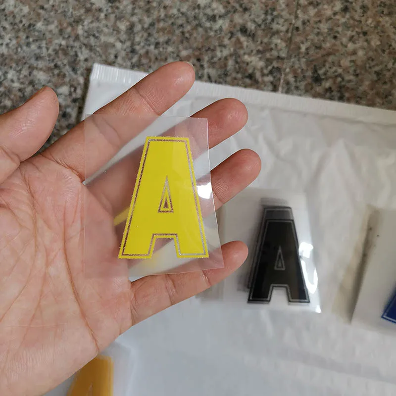 5cm-A 5 см желтый цвет буквы A-Z термонаклейки название Спортивная тканевая наклейка Горячая теплопередача DIY термоклейкие для одежды сумка обувь - Цвет: 5cm-A