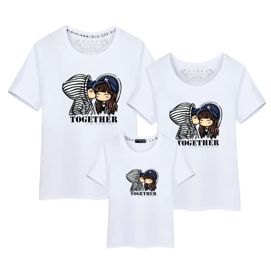 Футболка Парная женская/мужская с коротким рукавом комплект одежды для семьи