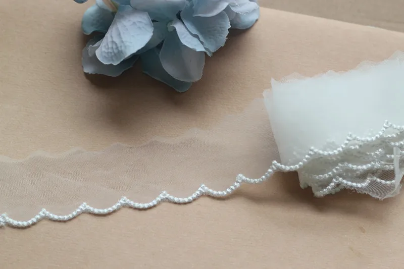 10 ярдов 4 см 1 57 &quotШирокая сетка цвета слоновой кости ткань Вышивка ленты Кружева