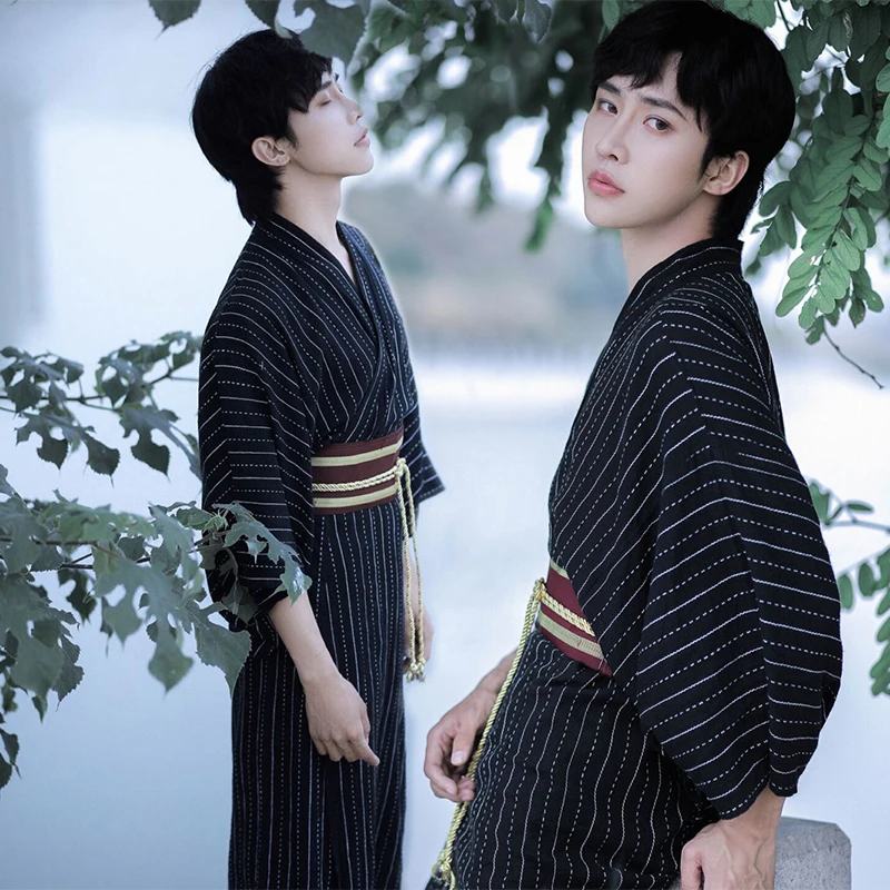 

Длинный купальный халат Yukata для мужчин, традиционное японское кимоно, кимоно самурая, кимоно Hekoobi, свободная одежда для сауны, Новинка