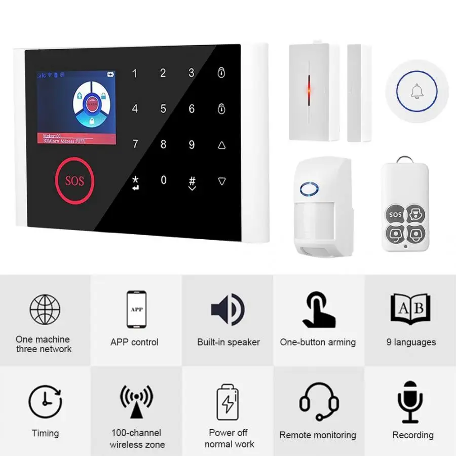 Alarm system for home WIFI GSM GPRS Home Burglar Intruder Touch Sensor Security System Accessories Anti-theft | Безопасность и