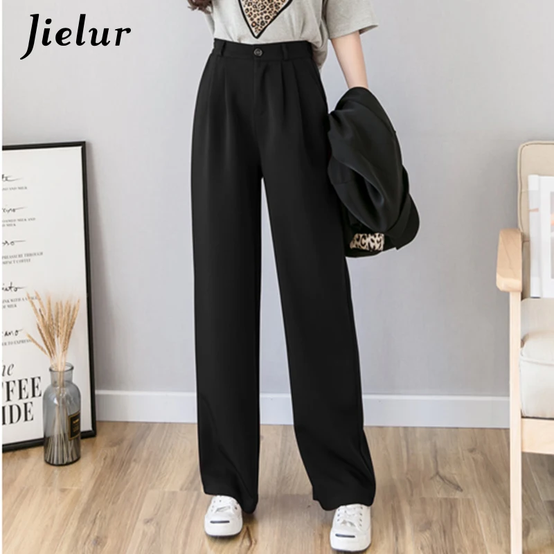 Jielur OL брюки женские 2019 новые штаны с завышенной талией XS-XXL черные красные Женские