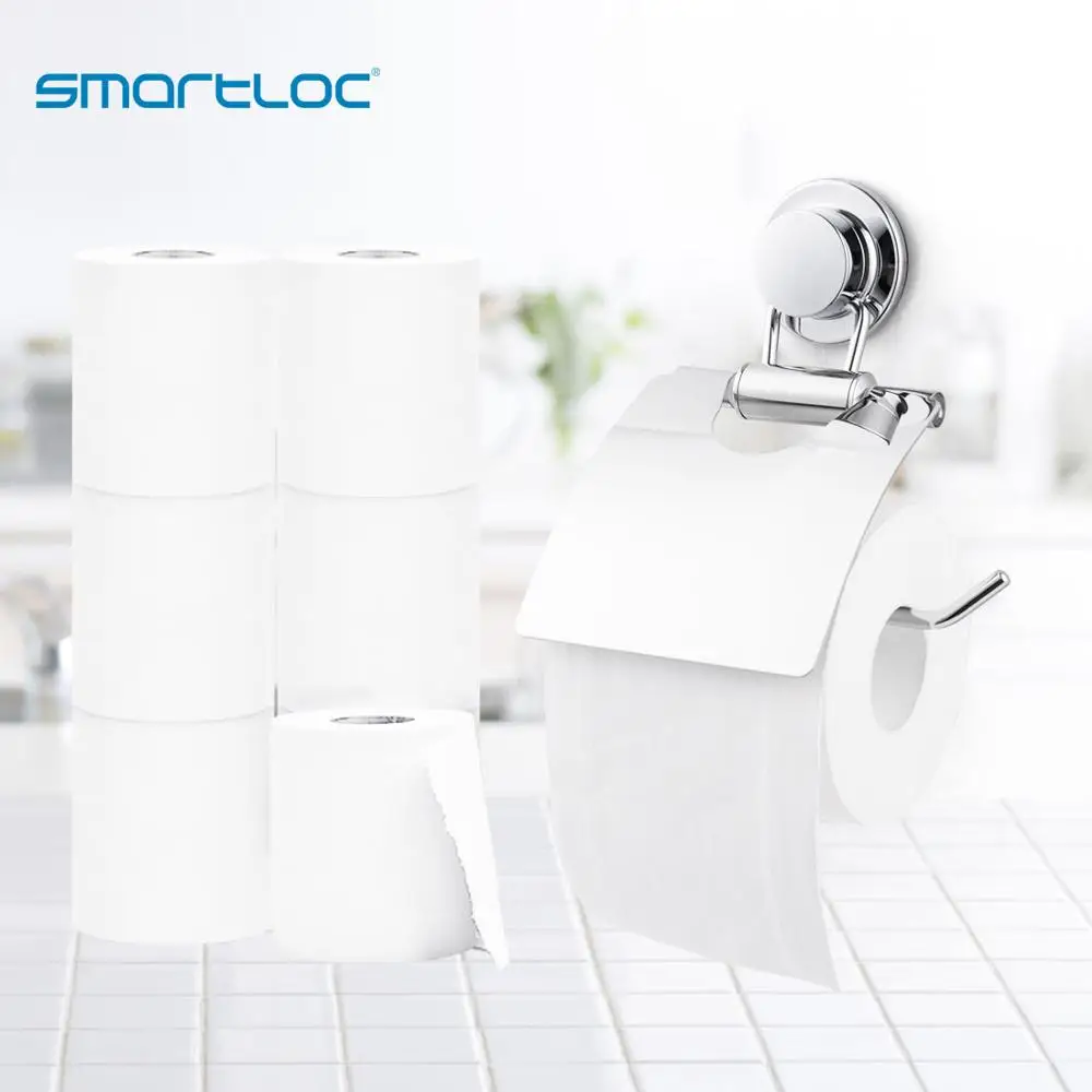 smartloc stainless steel suction cup wall mounted paper holder rack wc toilet tissue storage shelf bathroom accessories free global shipping