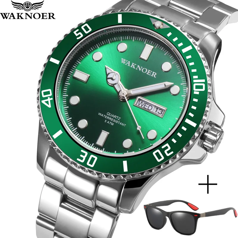 Роскошные мужские часы Топ WAKNOER брендовые Водонепроницаемые для свиданий
