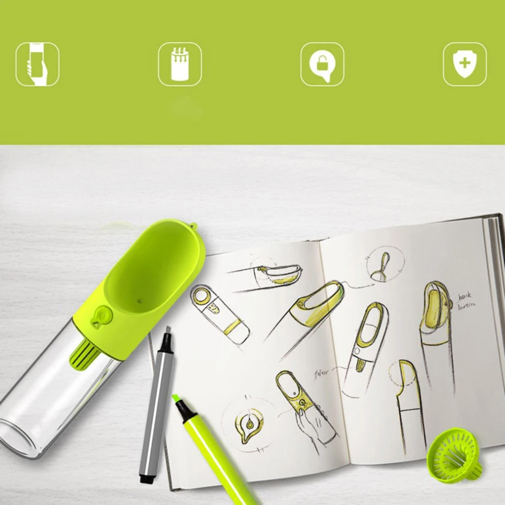 Для домашних собак и котов бутылка для питьевой воды 400 мл пищевая пластиковая