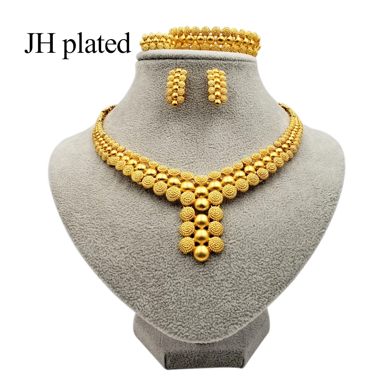 Роскошные Ювелирные наборы из Дубая золотого цвета для женщин индийские
