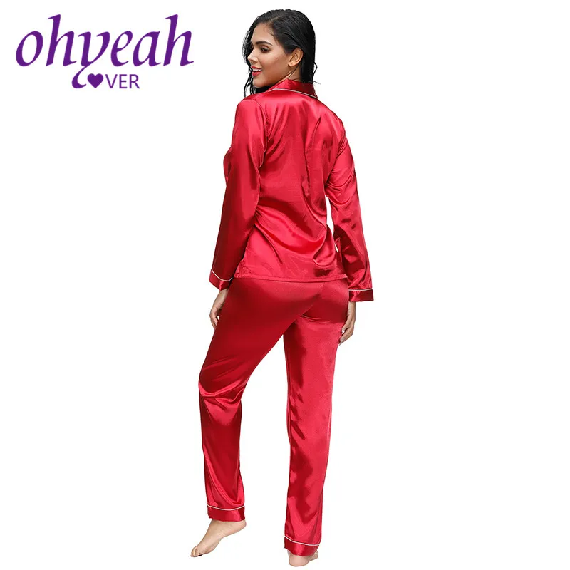 

Ohyeahlover Warm Rayon Silk Home Clothing Casual Long Sleeve Full Lounge Sleepwear Leopard Navy Blue Ladies Suit Pijama RM80895
