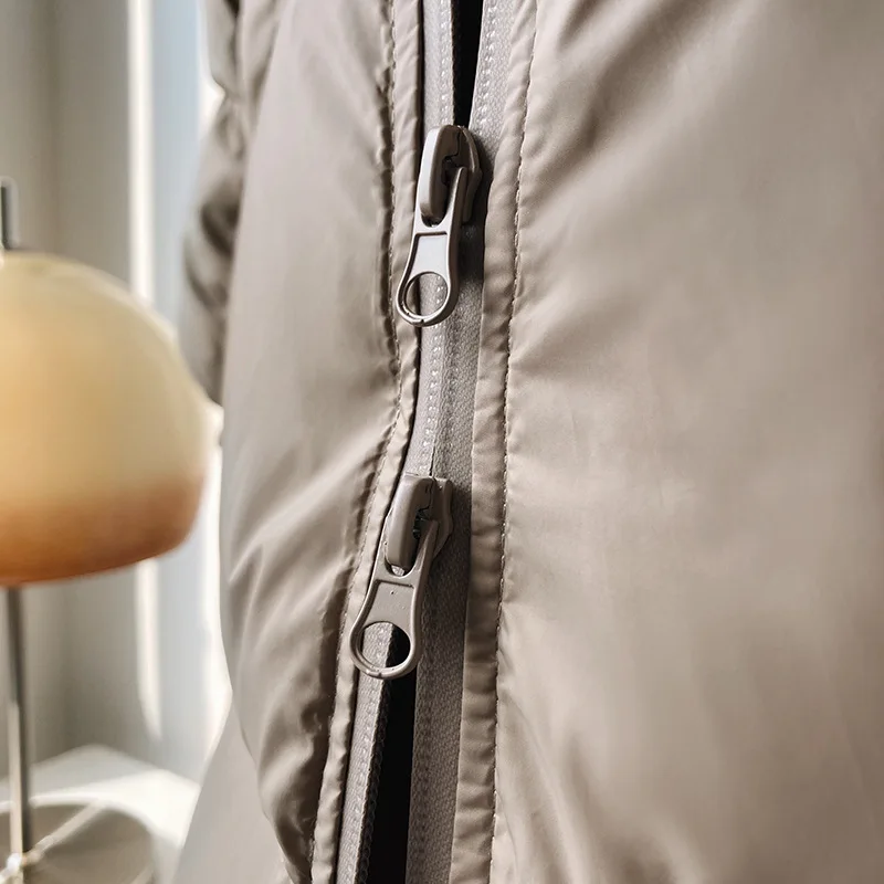 

Medium length over the knee puffer lady 2020 new winter plus-90 white eiderdown hoodie coat