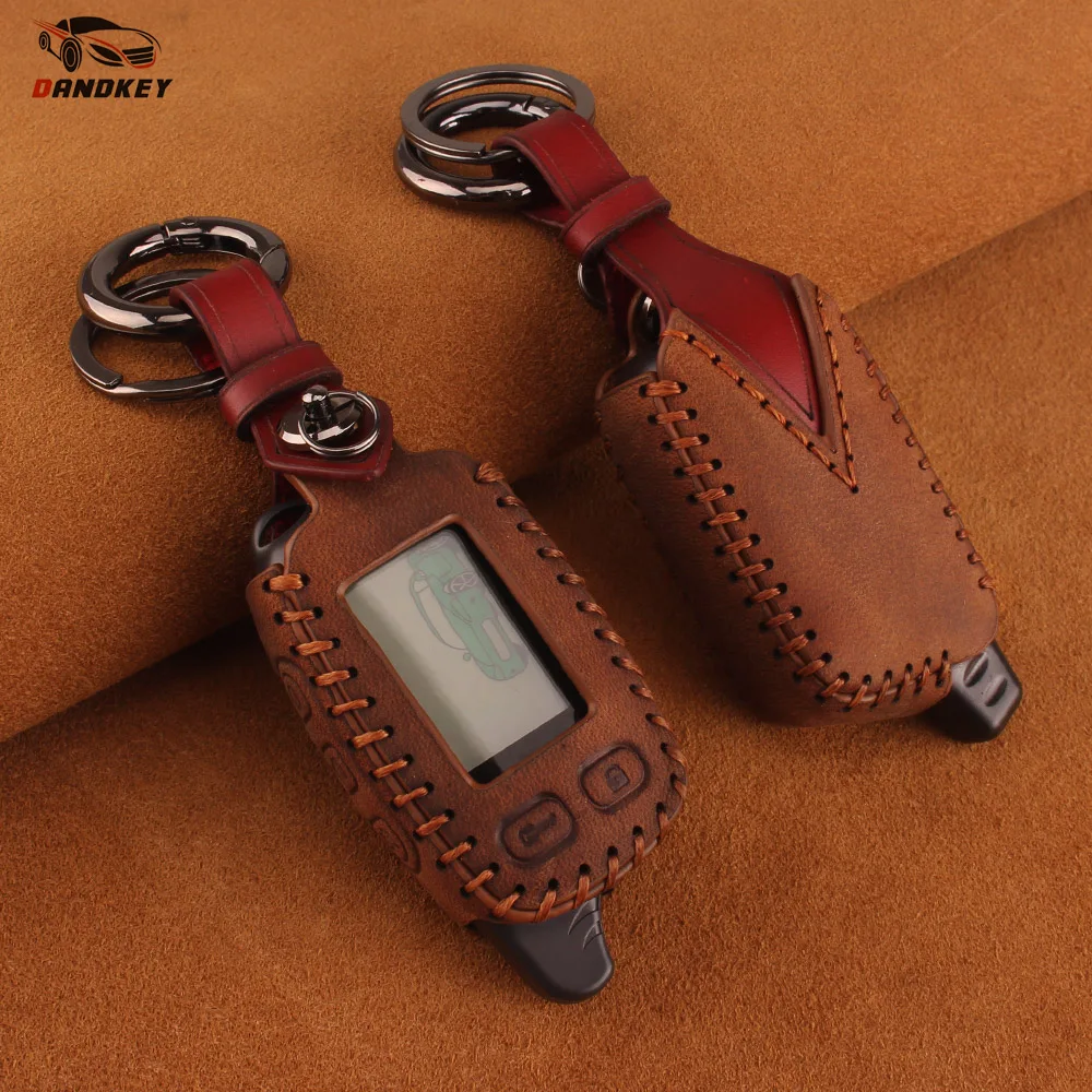 Dandkey Tomahawk TW 9010 9030 кожаный чехол для ключей Tomahawk TW9010 TW9030 TW9020 ЖК-пульт дистанционного управления брелок TW 9010/9020/9030