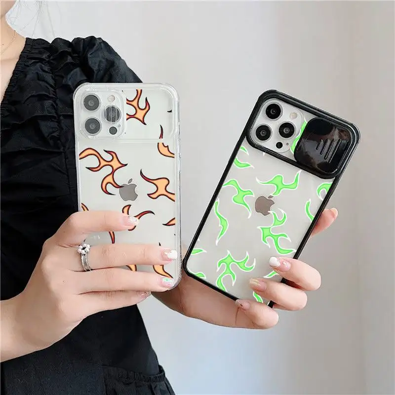 

Blue Flame Fire Phone Case for iPhone 11 12 pro mini 7 8 Plus X XR XS Max Shockproof Bumper Clear Back Cover