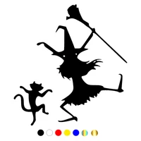 cs 12571516cm witch and cat funny car sticker vinyl decal whiteblack for auto car stickers styling