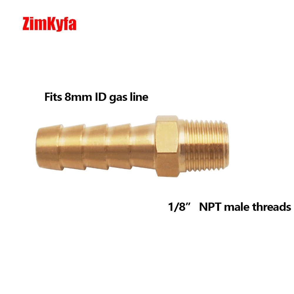 

Brass 8mm (5/16") Hose Tail Barb Fitting 1/8" NPT Threads Outboard/Fuel Tank Line