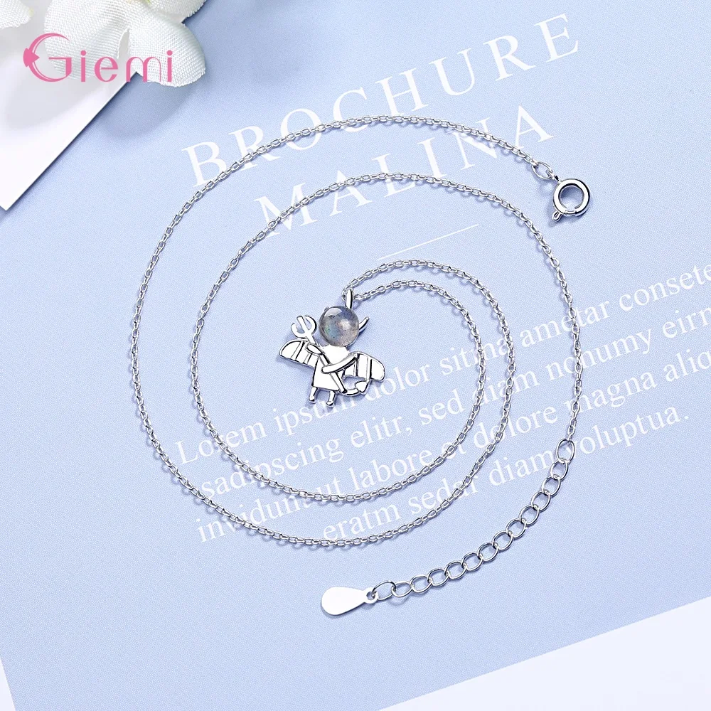 Ювелирные изделия из стерлингового серебра 925 пробы с лунным камнем и кристаллом