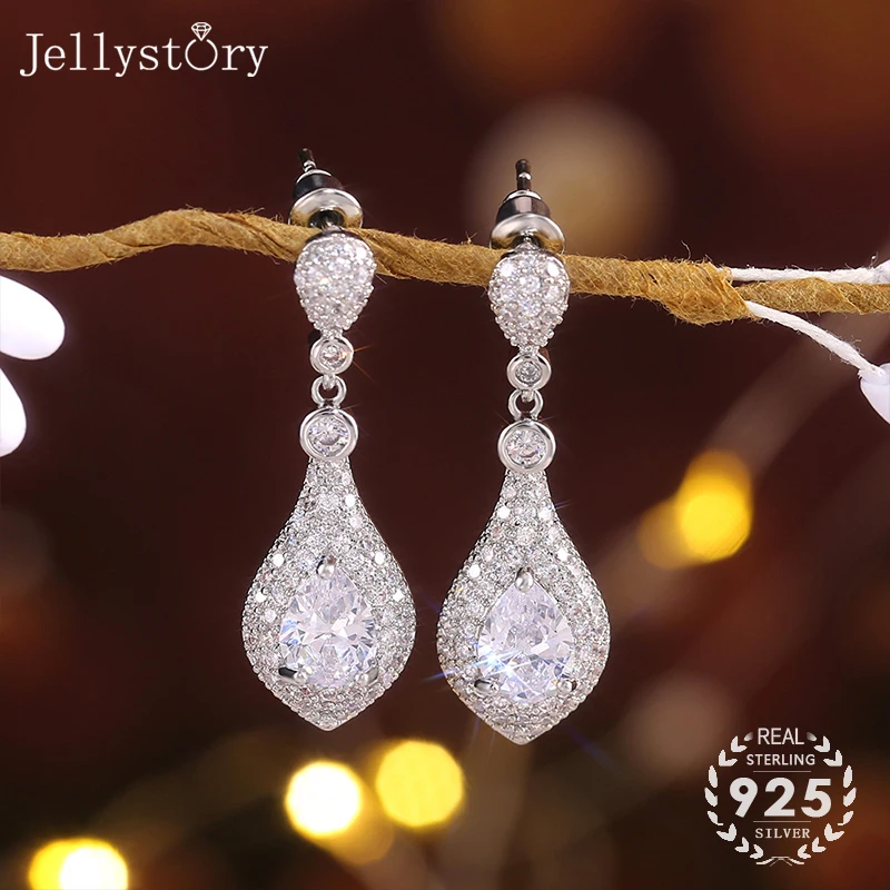Роскошные женские серьги подвески Jellystory ювелирные изделия из серебра 925 пробы в
