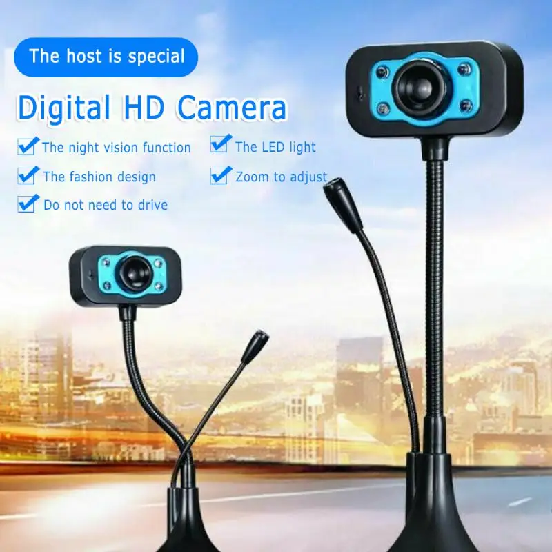 

Камера для компьютера, HD, USB2.0, без драйвера, цельностеклянная линза, встроенный микрофон, для ПК, ноутбука, настольного компьютера, прямого э...