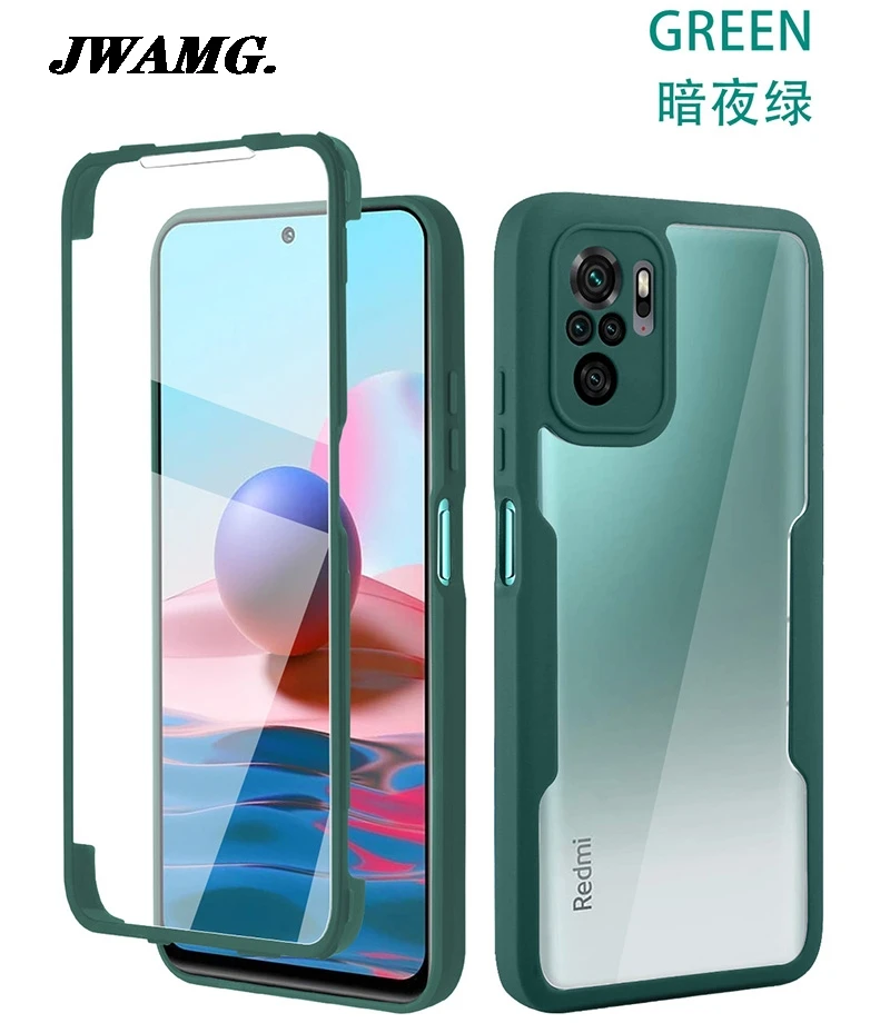 

360 Full Protection Case For Xiaomi Redmi Note 10 9 9T 9S 9A 9C Pro Camera Case Mi 11 11T Pro Lite Front Rear Cover Case Poco X3