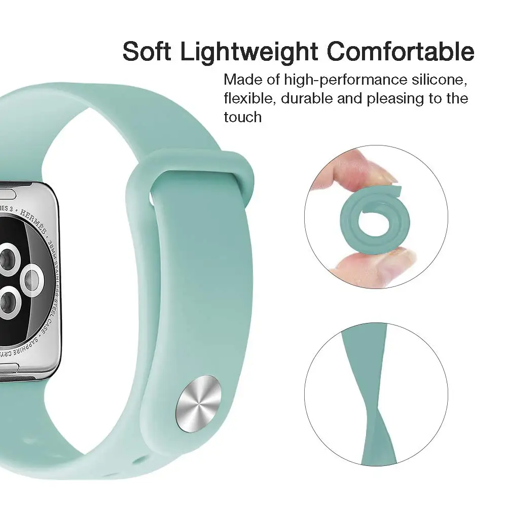 Спортивный ремешок для Apple Watch ремешок 44 мм 40 4 3 iwatch ремешок 42 мм 38 мм силиконовый pulseira ремешок для часов Браслет Apple watch 5 ремешок 44 мм