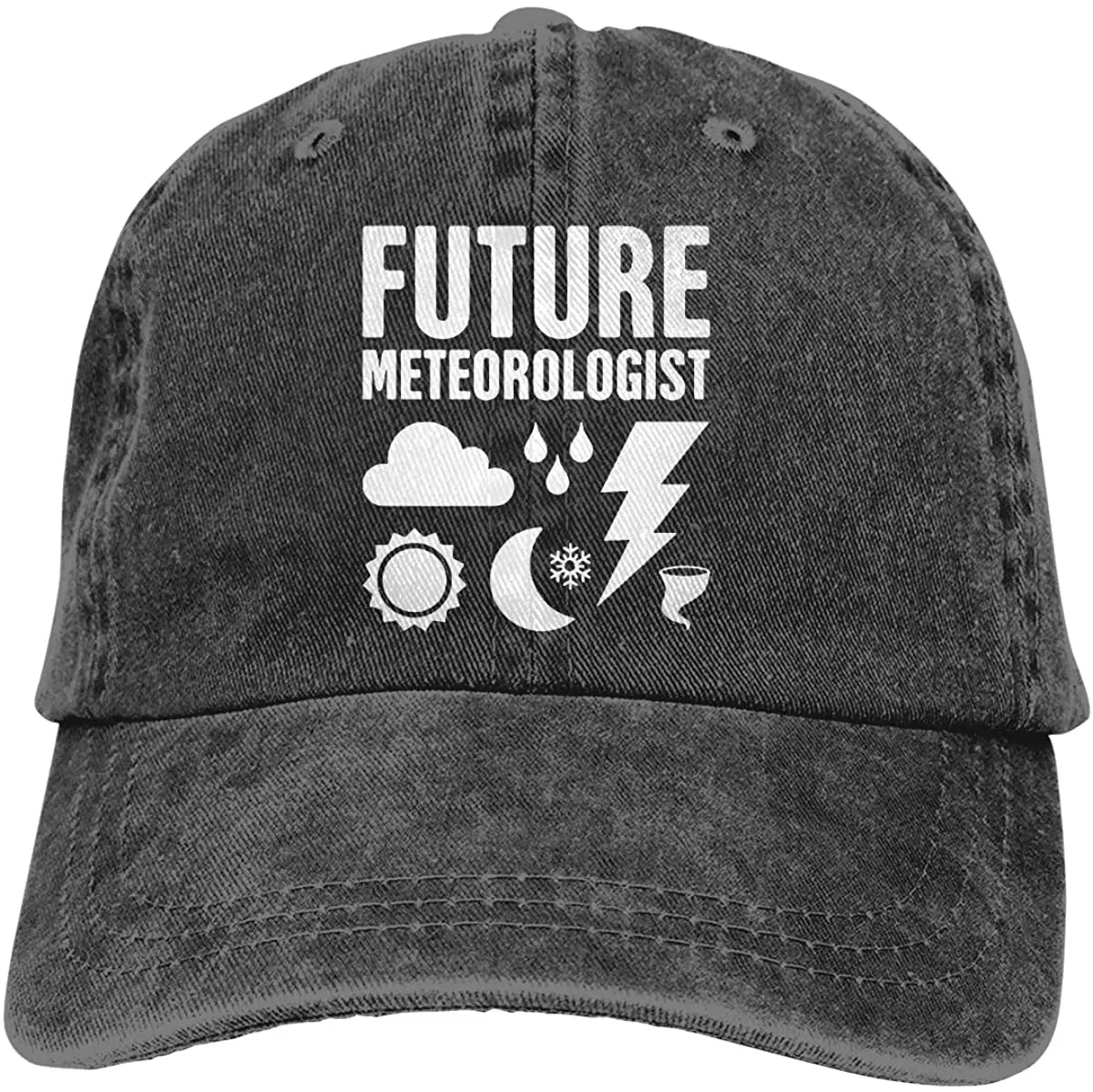 

Unisex Future Meteorologist Vintage Washed Twill Baseball Caps Adjustable Hat Funny Humor Irony Graphics Of Adult Gift Black