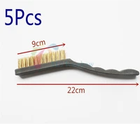 5pcs clinic dentistry bur cleaning wire brush flat brass material dental lab instrument tools