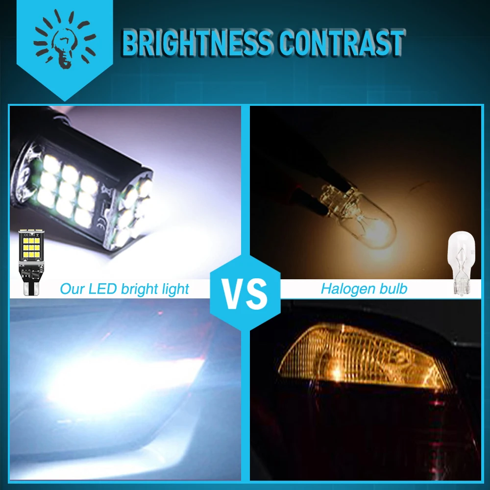 Фонари заднего хода светодиодные T15 W16W Canbus 912 921 для BMW 5 серии E60 E61 F10 F11 F07 Mini Cooper 6000k