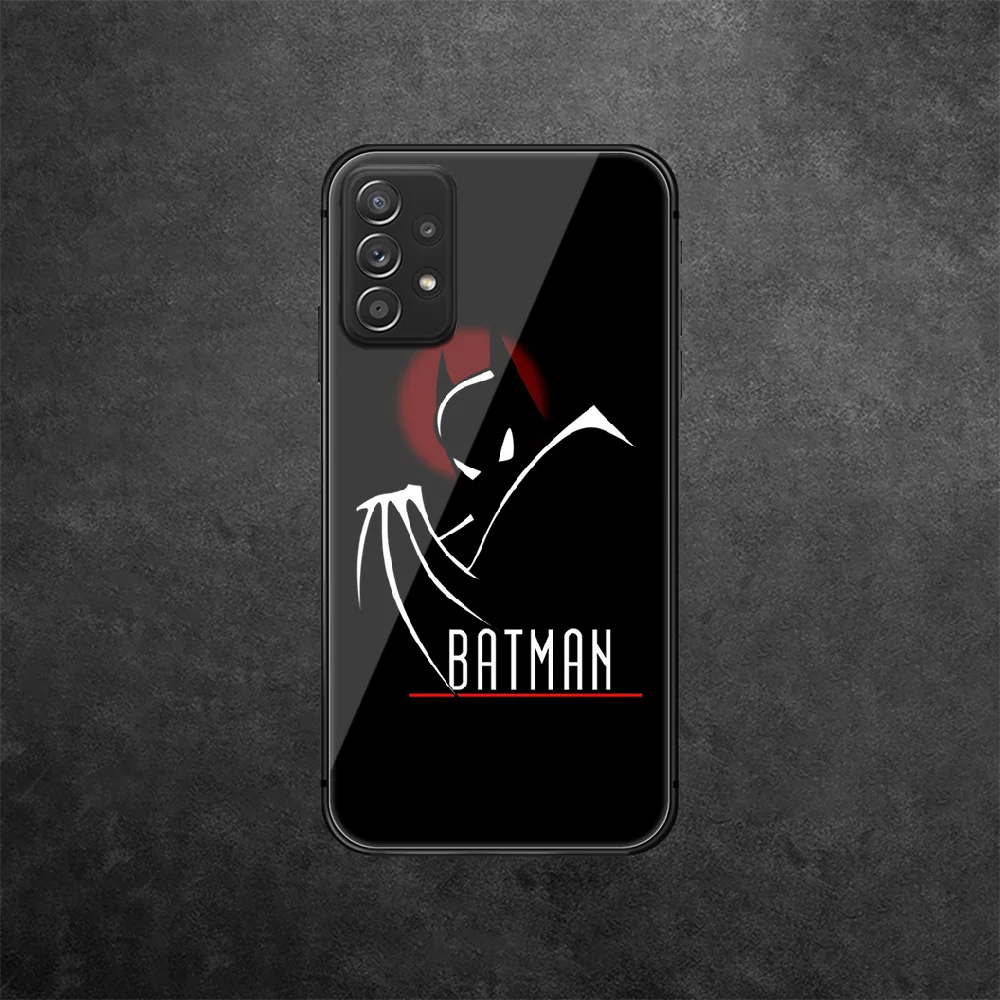 

Bat Man Super Hero Tempered Glass Phone Case Cover For Samsung Galaxy A 10 12 20 E 21 30 32 50 40 51 52 70 71 72 S Black Bumper