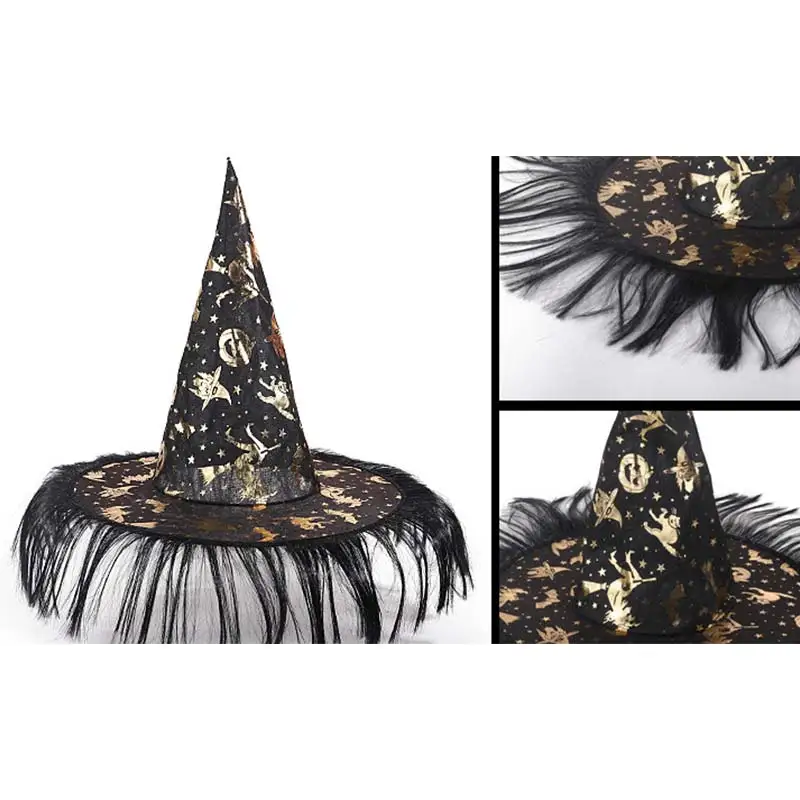 1 шт. шляпа ведьмы на Хэллоуин аксессуары для костюма Apex женская черная/оранжевая