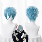 Косплей Аниме My Hero Academia Shigaraki Tomura парики серо-голубые смешанные кудрявые короткие волосы косплей парик кепки аниме аксессуары унисекс