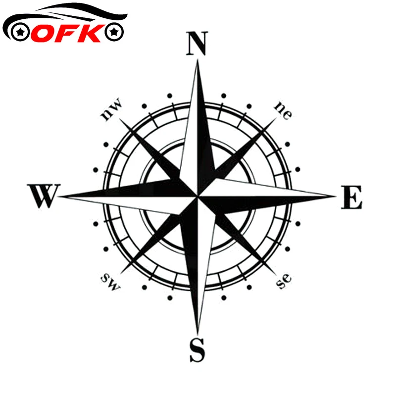 

Art Design Vinyl NSWE Compass Car Stickers Decals Black/Silver 15cm*15cm