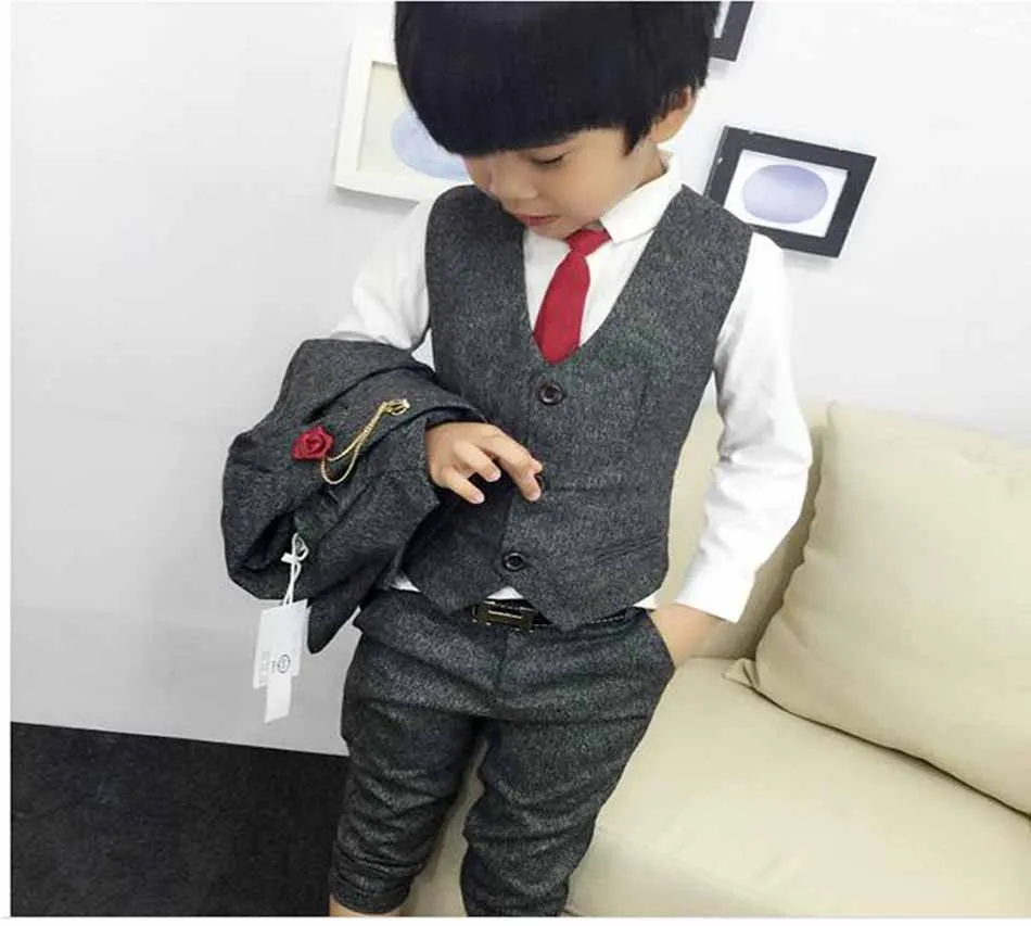 Детская одежда платье для свадьбы дня рождения мальчиков жилет брюки рубашка