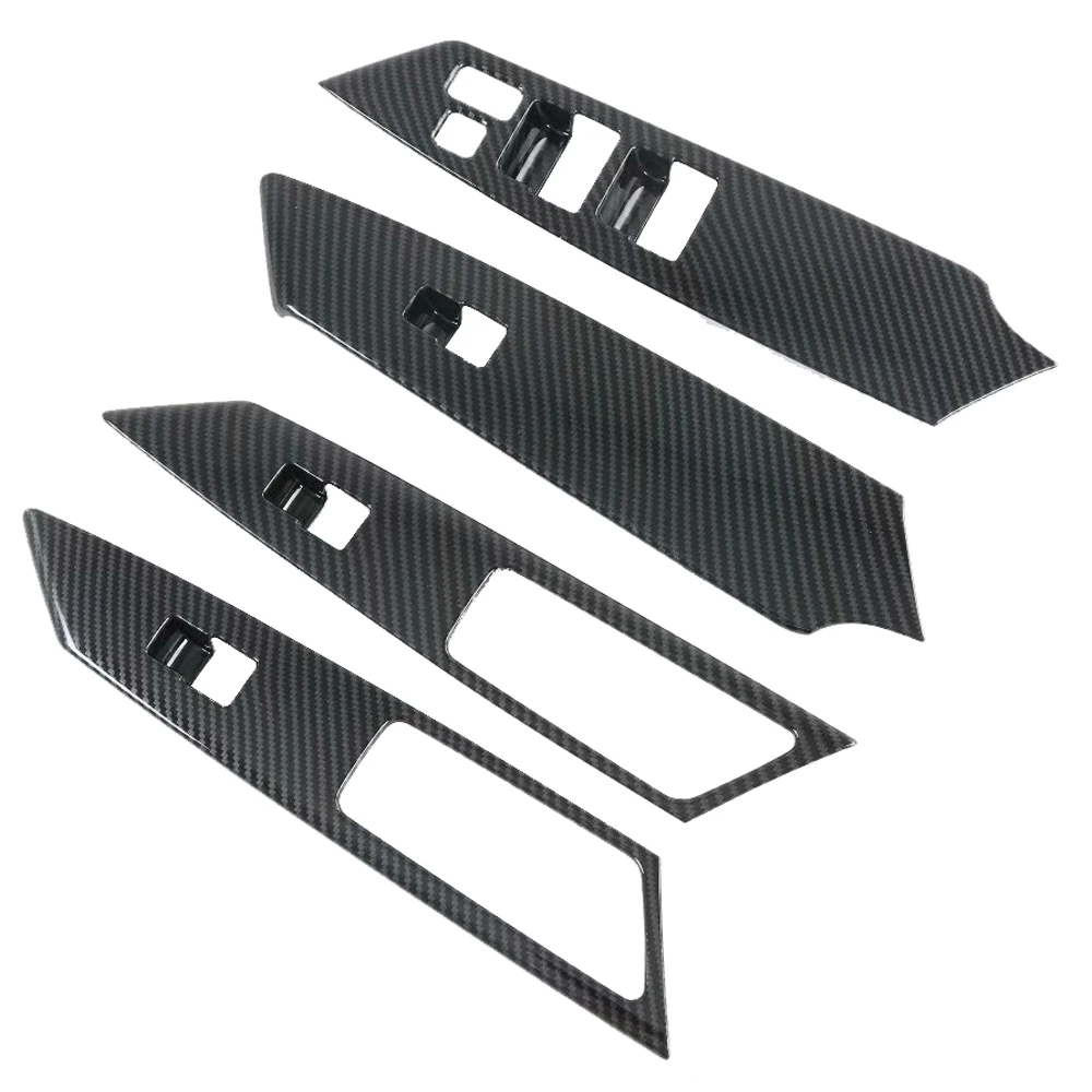 

LHD! for Mitsubishi Pajero Sport Montero Shogun Sport 2020 ABS Carbon Fiber Interior Window Switch Button Lift Cover Trim 4pcs