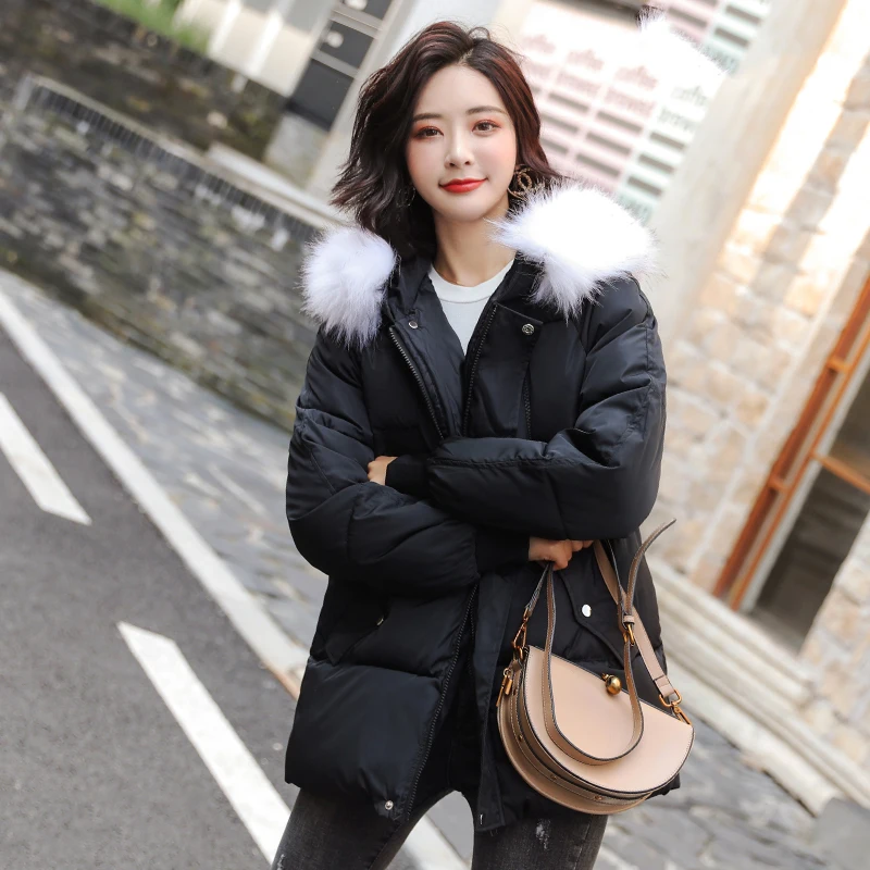 

Nicesnowl WinterJacket With Fur collar Warm Hooded Female Women new Winter Coat Long Parka Women Jacket Outwear women coat