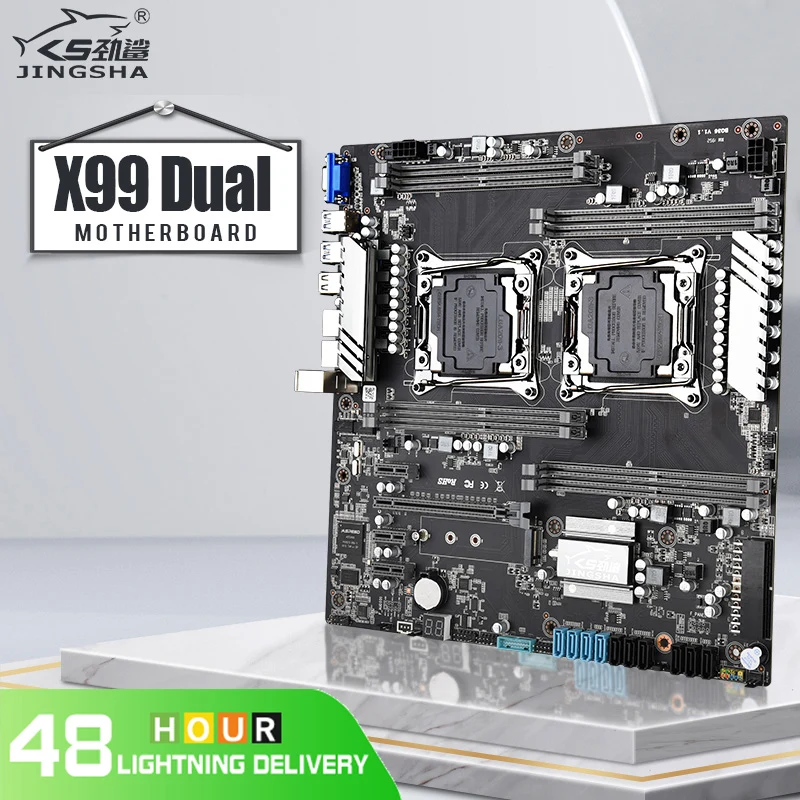 Материнская плата JINGSHA X99 с двойным процессором Intel Xeon LGA 2011-3 E5 V3 V4 CPU 8 слотов DDR4 ECC REG