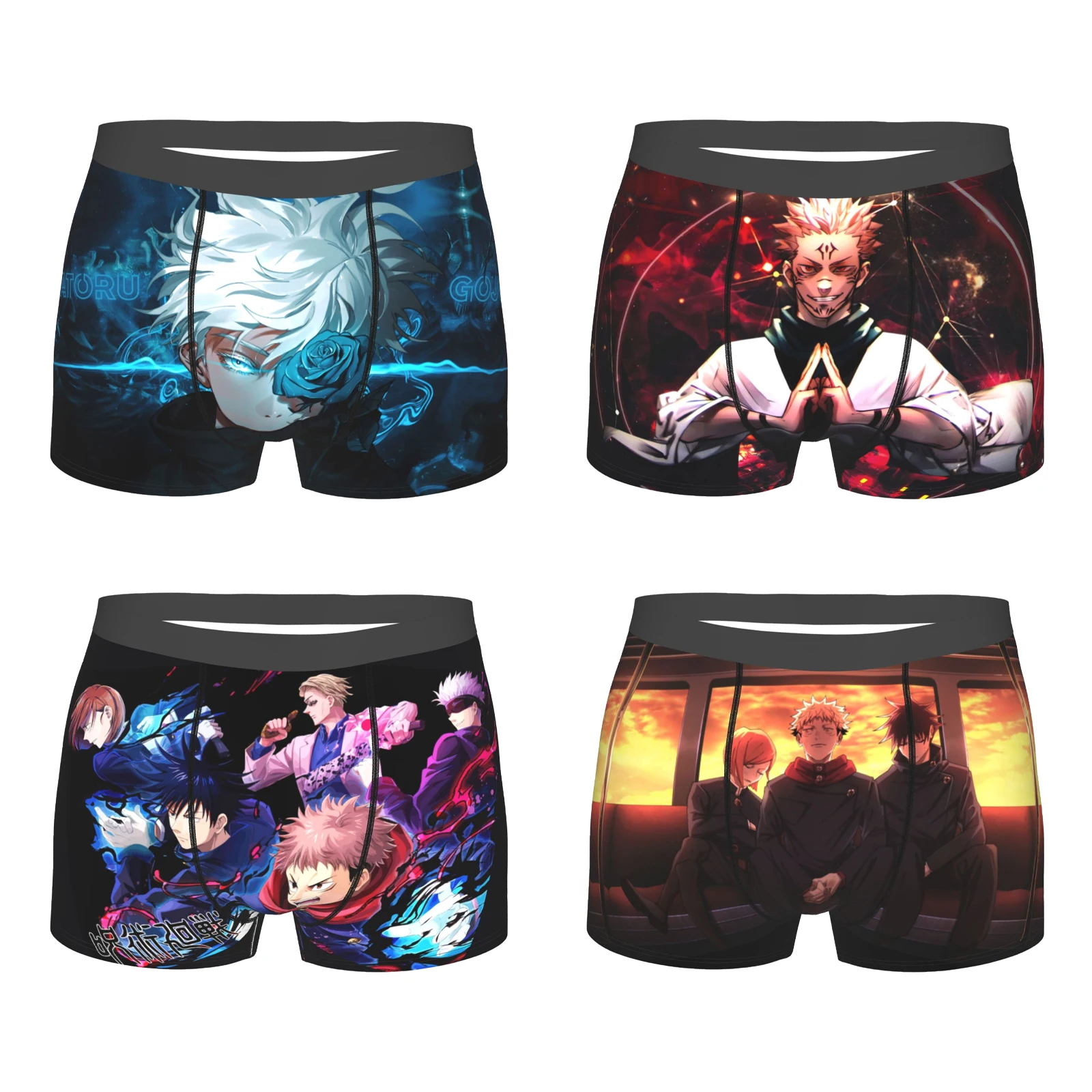 

Мужские легкие микро-эластичные трусы-боксеры из аниме джуютсу кайсен