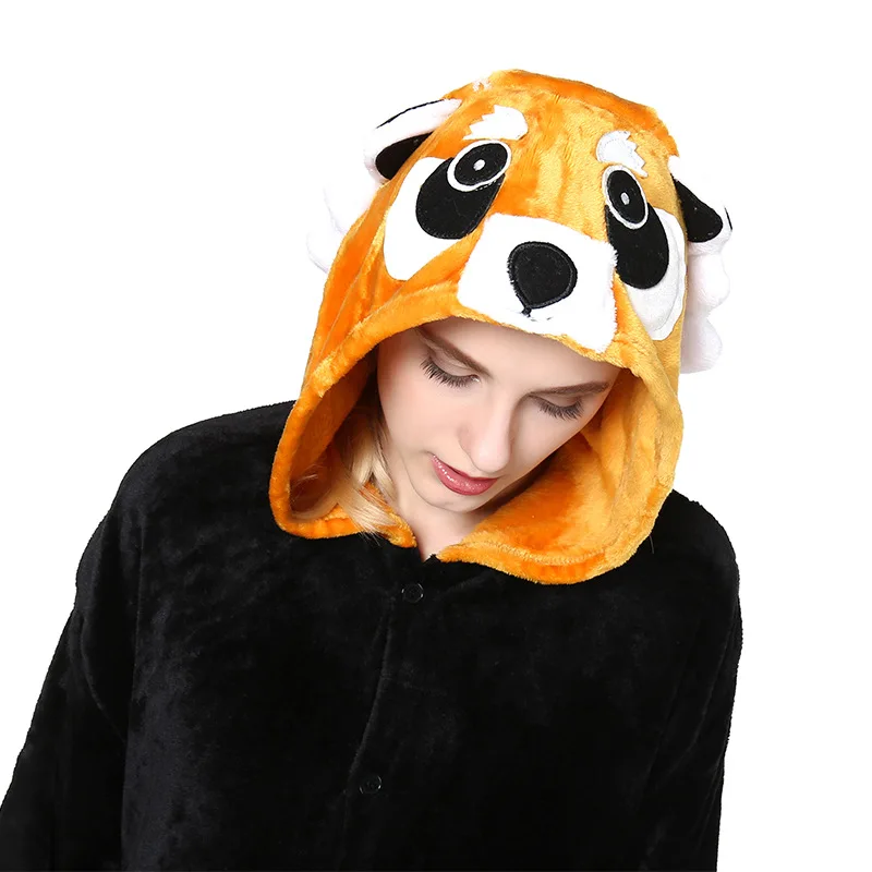 Модные женские пижамы для косплея бархатные плотные с рисунками животных из