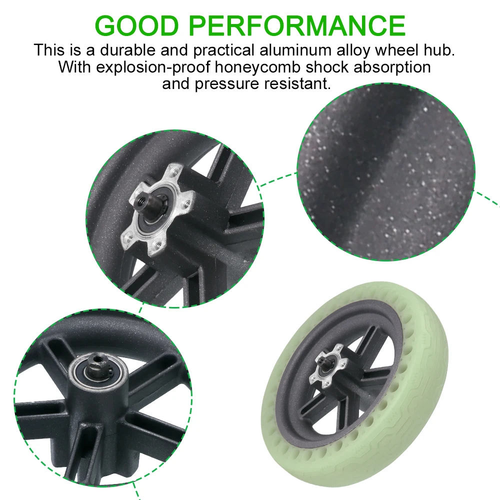 

for Xiaomi M365 Electric Scooter Luminous Tire Durable Fluorescent Hub Tire Set Solid Tyre Skateboard for Xiaomi Accessories