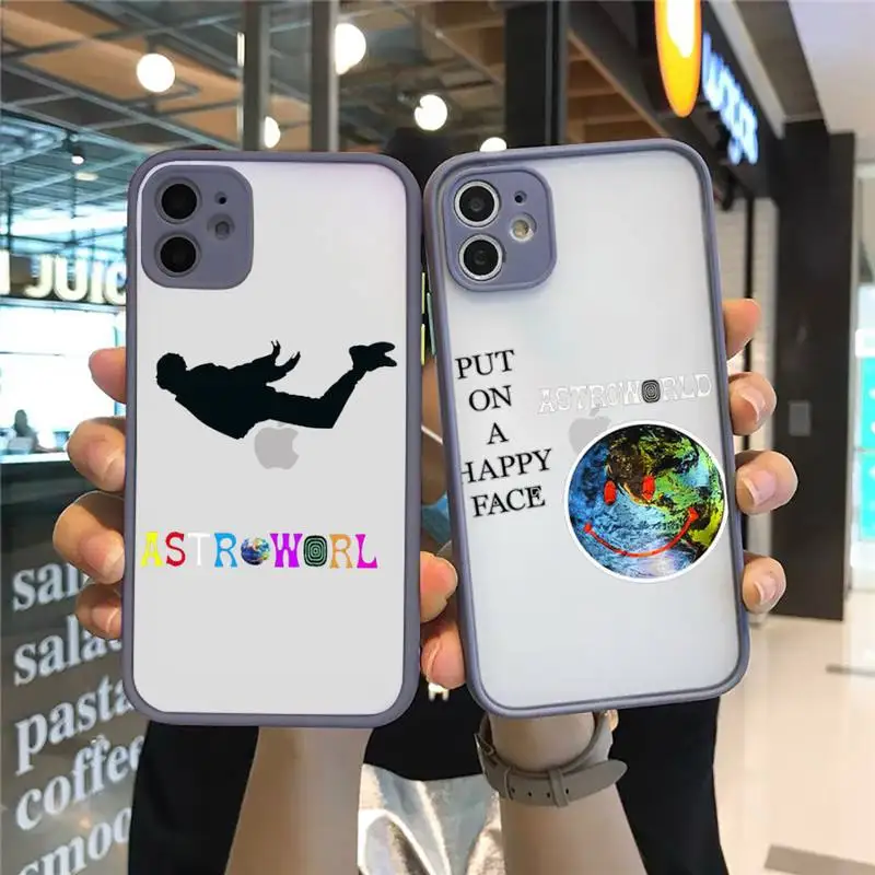 

Travis Scott Astroworld Phone Case matte transparent For gray iPhone 7 8 x xs xr 11 12 pro plus max mini Funda Clear