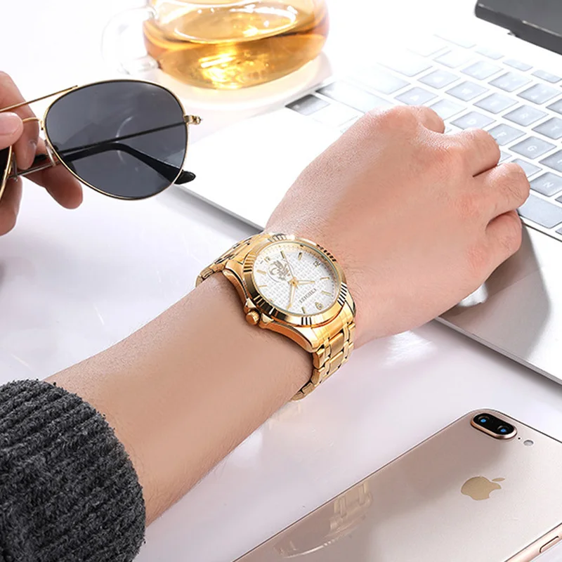 Топ Роскошные золотые мужские часы из нержавеющей стали CHENXI бренд Дракон