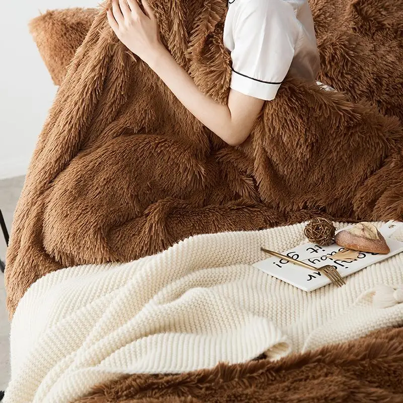 

Bedding Set Winter Thick Coral fleece solid Color Mink Velvet Duvet Cover Bed sheet Bed Linen Pillowcases Lamb velvet coral