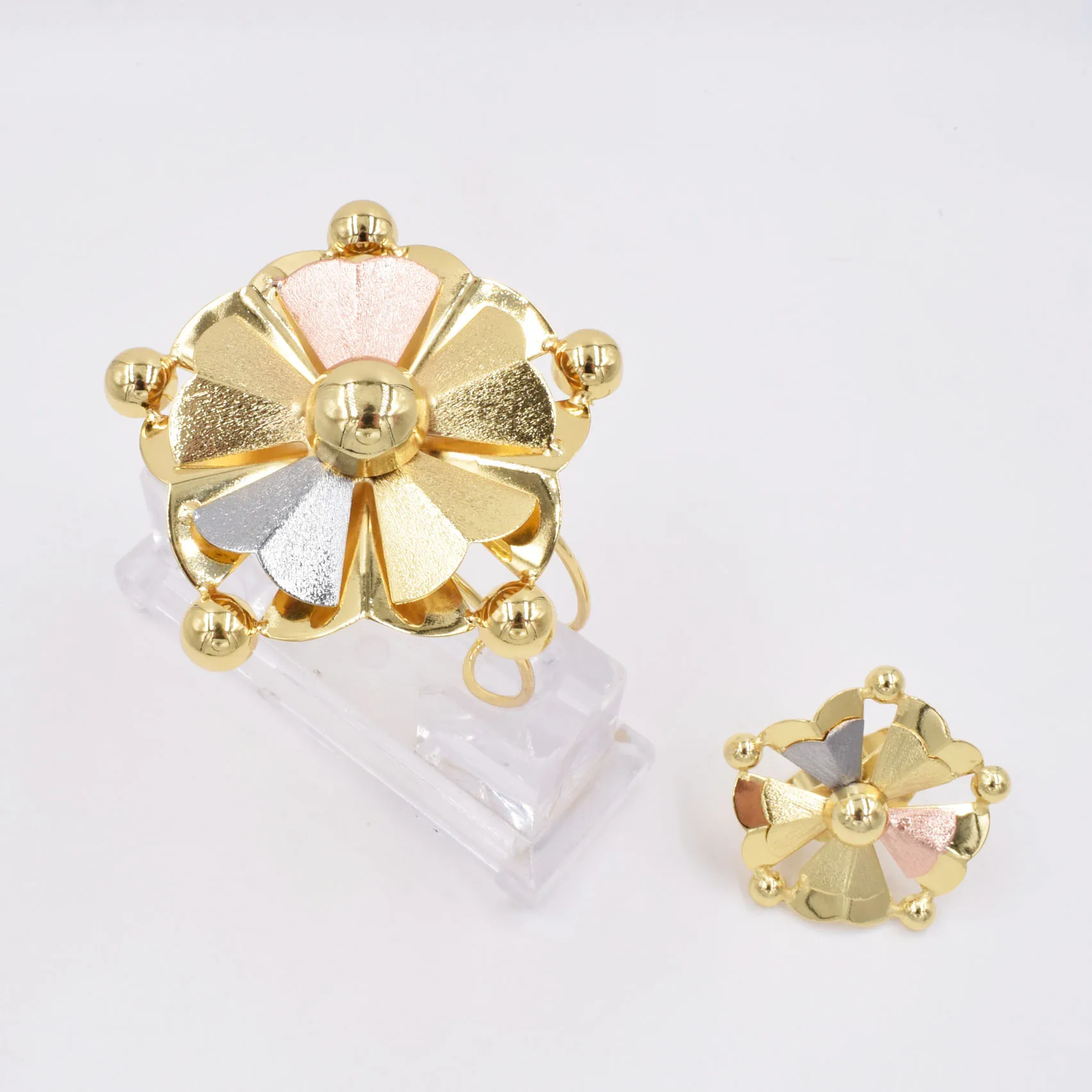 

NEW High Quality Ltaly 750 3COLOR color Jewelry Set For Women african beads fashion Bracelet Ring jewelry