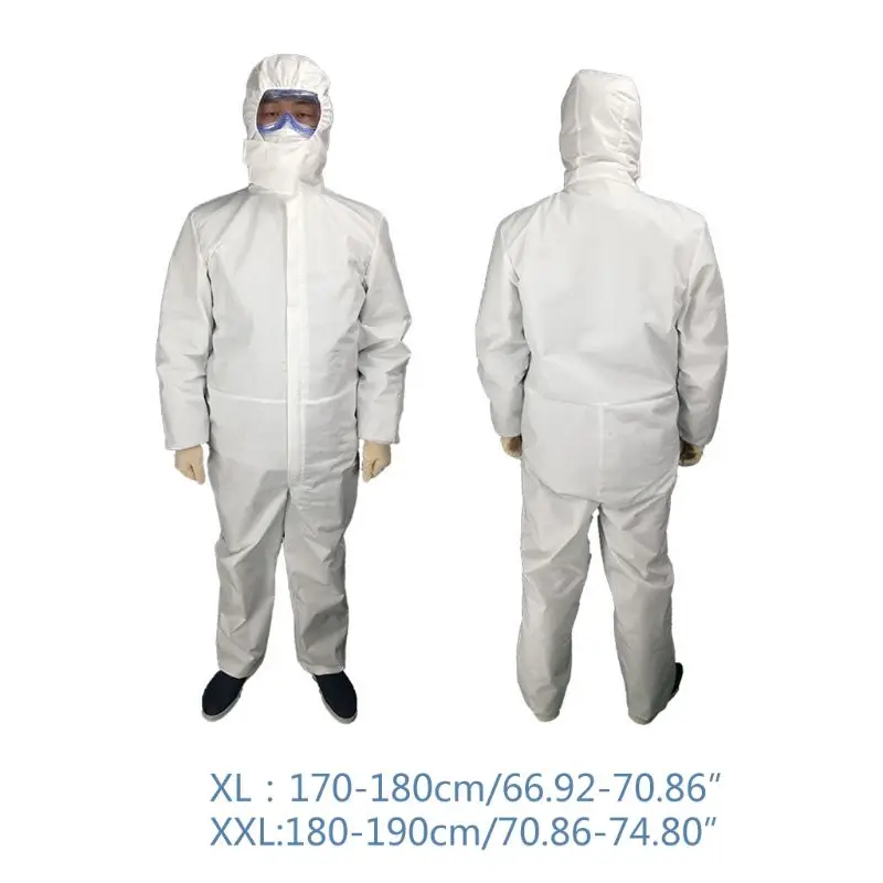 

Breathable Coverall Hooded Protective Suit Gown Reusable Full-body Safety Isolation Protective Clothing with Elastic Wristband