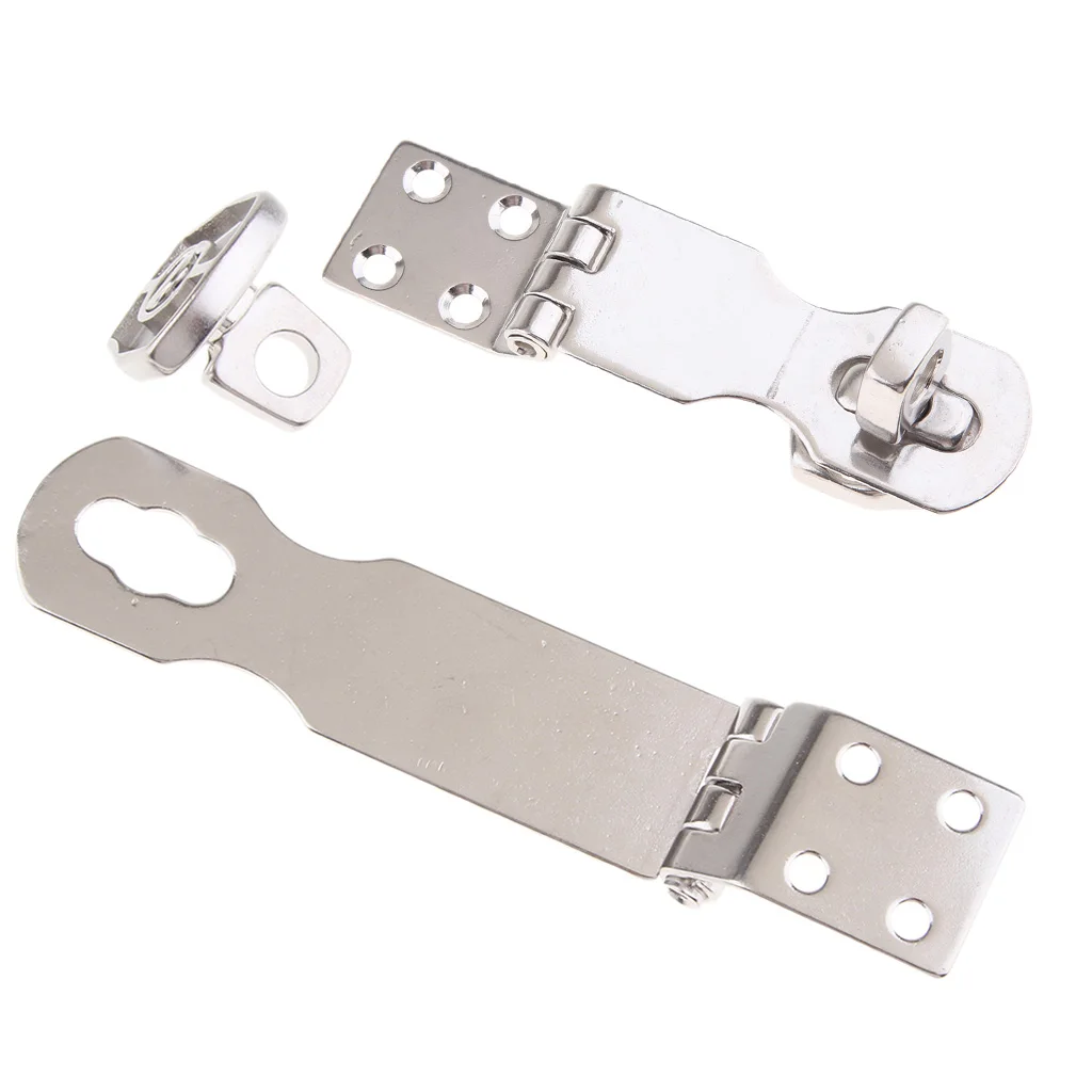 

97mm/63mm Padlock Hasp Door Clasp Gate Lock Stainless Steel Twist Knob for Door Window Security