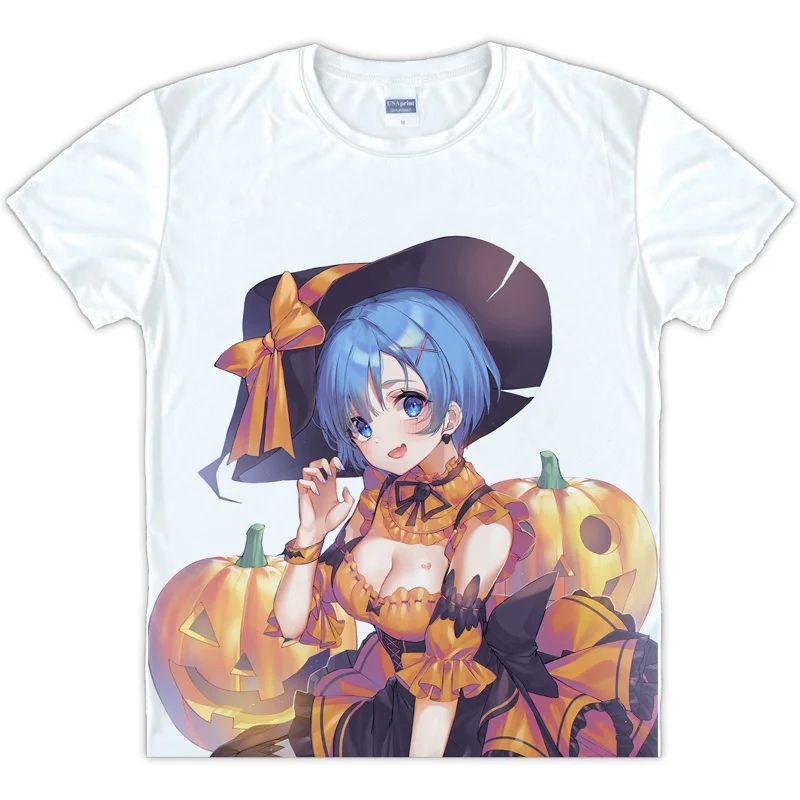 Футболка с рисунком аниме на заказ футболка коротким рукавом Re: Zero Kara Hajimeru Isekai