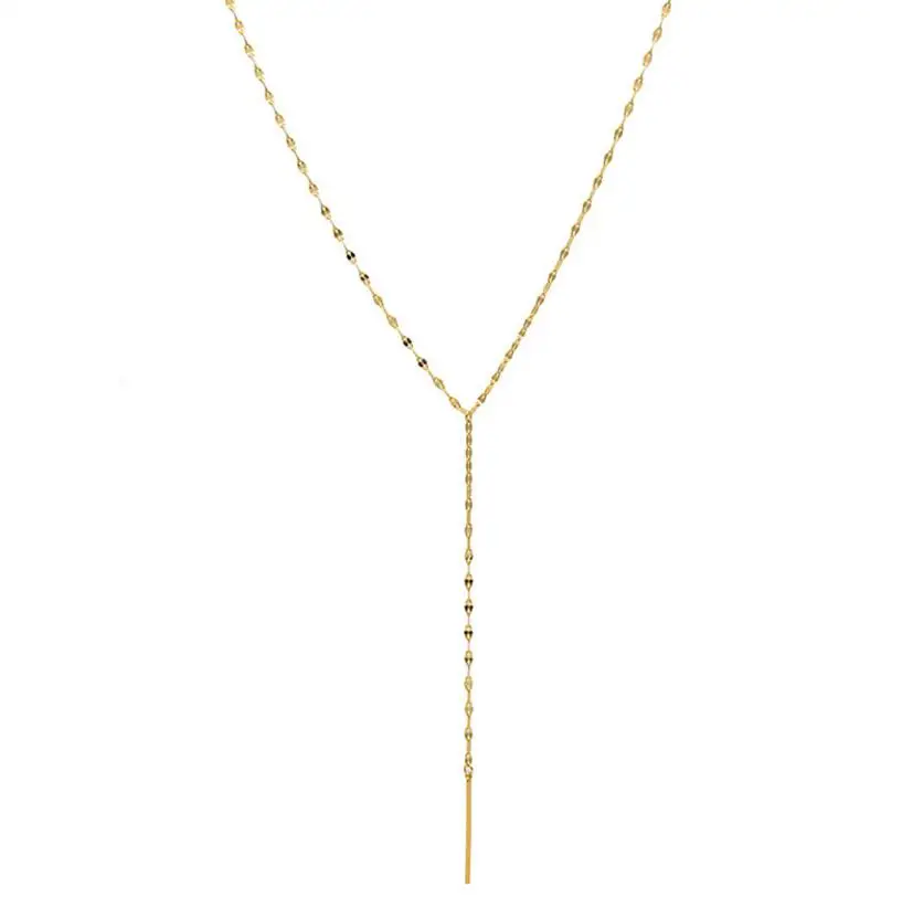 

Genuine 925 Sterling Silver Minimalist V-shaped Long Chain Charm Necklace for Fashion Women Elegant Party Wedding Jewelry