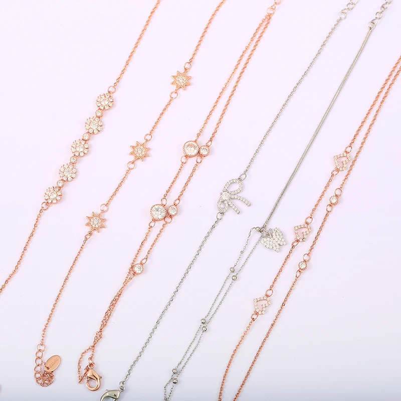 

30 Pcs/Lot Fashion Korean Bracelets Wholesale Cubic Zircon Mix Styles Classic Jewelry For Women And Girls