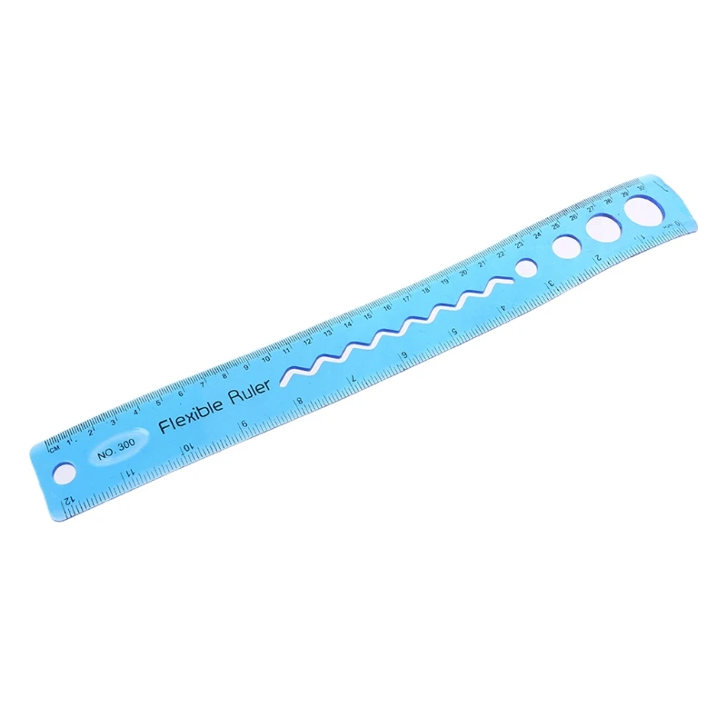 

A5KA 30cm Soft Flexible Ruler Multicolor Measure Straight Rulers Office School Supplies Stationery Students Kids Gifts