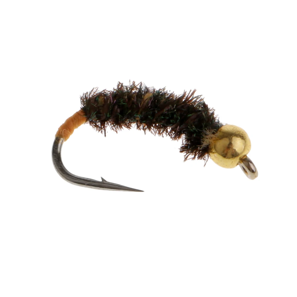 

Wet Fly Fishing Flies Brass Head Sinking Flies Lures Hand-tied with 10# Barbed Hook