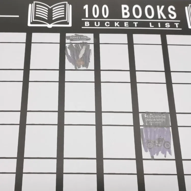 100 книг царапать список постеров ведра|Набор канцтоваров| |